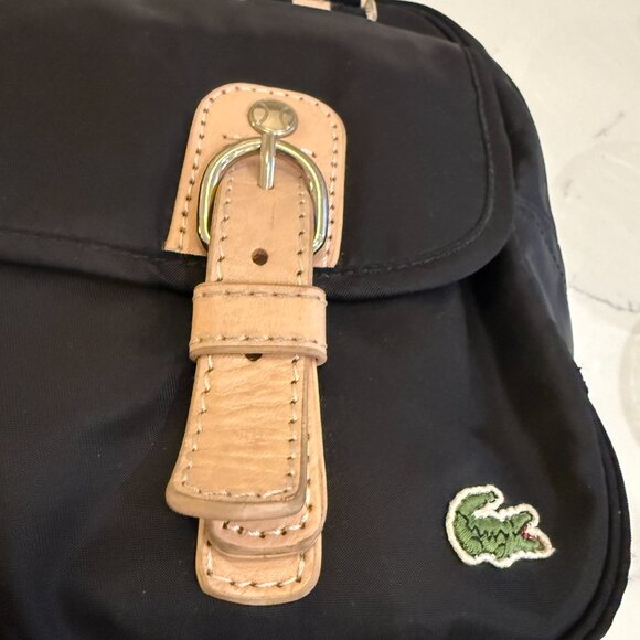 Lacoste Designer Bowling Bag – Small Black + Tan Accents - Picture 9 of 13